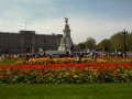 trawa, jakie? czerwone, chyba tulipany, potem ?ó?te i znowu czerwone, potem Victoria Memorial i Buckingham Palace ;]